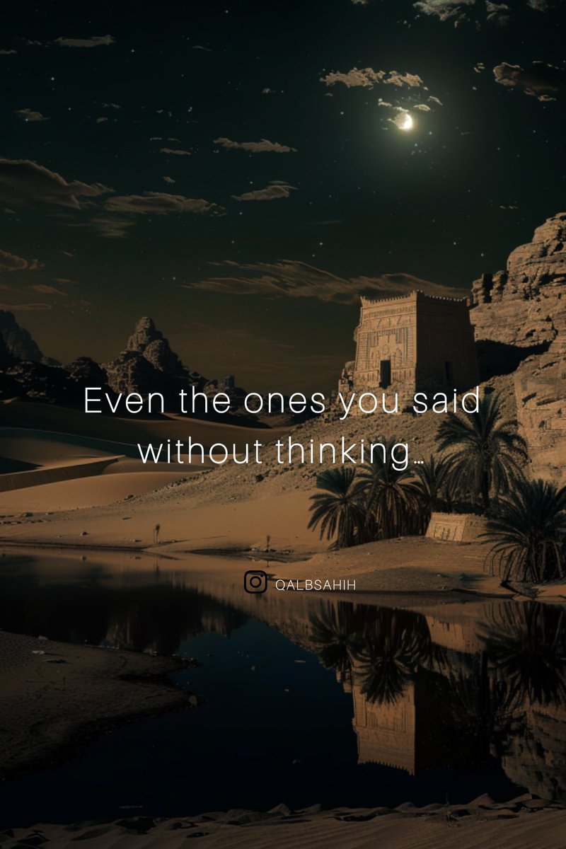 QalbSahih's tweet photo. Taking an oath by Allah ﷻ is not something to be thrown around loosely. In Surah Qaf verse 18, Allah ﷻ says:
“Not a word does he utter except that with him is an observer ready [to record].”
So be mindful of every word that comes out of your mouth, especially the “wallahi’s” https://t.co/VVdFcgoNPq