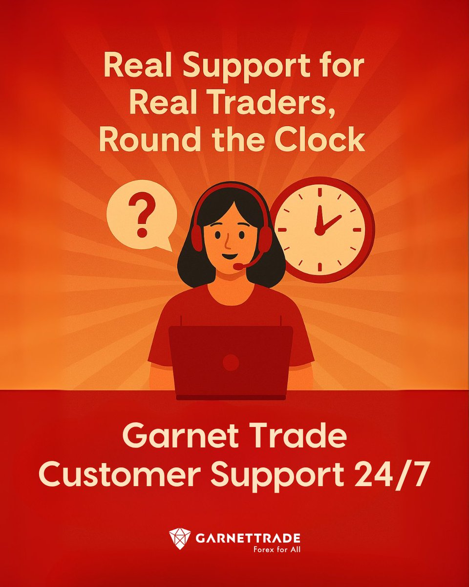 garnettradefx's tweet image. When the markets don’t sleep, neither do we. 🌍⏰
Garnet Trade&apos;s 24/7 Customer Support is here to help — anytime, anywhere, in your language.

Trade with confidence. We&apos;re always one message away. 💬

#GarnetTrade #247Support #ForexHelp #LiveSupport #TradeConfidently…
