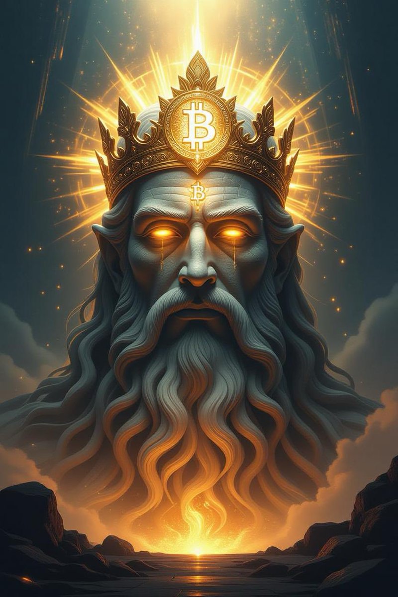 Zadams2202's tweet photo. Grok Imagine prompt:

Bitcoin portrayed as a money god. 

Is it just me or do you see @saylor https://t.co/UJFmhTk8X3