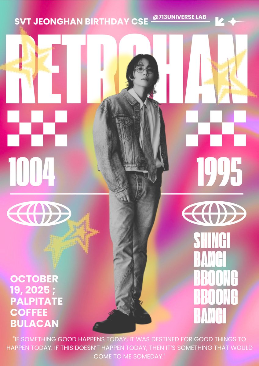 713UniverseLab's tweet image. RetroHan: A 1004 Vibe🪩

A Yoon Jeonghan Cupsleeve Event💕

📍Palpitate Coffee,Tikay Malolos Bul.
📆 October 19, 2025

Forms will be open starting tomorrow, August 13, 2025, 10:04am! See you soon, Bulacan Carats!
#RetroHan1004CSE