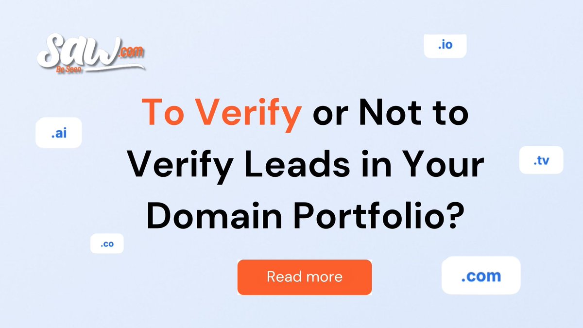 Not every inquiry is worth your time.
Lead verification can turn domain sales from chasing tire-kickers to closing real deals. 🚀

When to verify (and when not to): saw.com/blog/en/articl…

#DomainNames #SalesTips #Blog