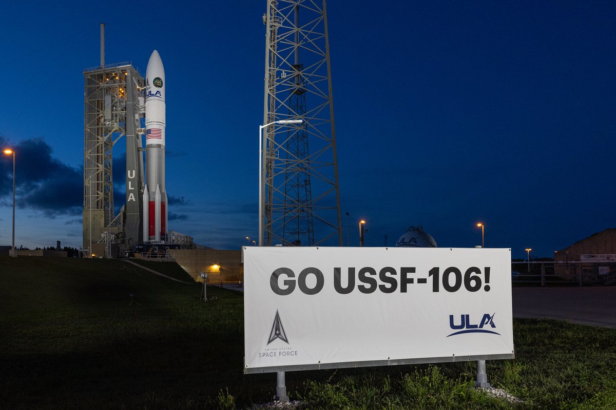 ULA (@ulalaunch) on Twitter photo #VulcanRocket goes to work for the nation tonight by launching its first mission for @SpaceForceDOD and <a href="/USSF_SSC/">Space Systems Command</a>. United Launch Alliance has initiated the countdown at Cape Canaveral for liftoff of the #USSF106 mission during a launch window of 7:59 to 8:59 p.m. EDT (2359-0059 #VulcanRocket goes to work for the nation tonight by launching its first mission for @SpaceForceDOD and <a href="/USSF_SSC/">Space Systems Command</a>. United Launch Alliance has initiated the countdown at Cape Canaveral for liftoff of the #USSF106 mission during a launch window of 7:59 to 8:59 p.m. EDT (2359-0059