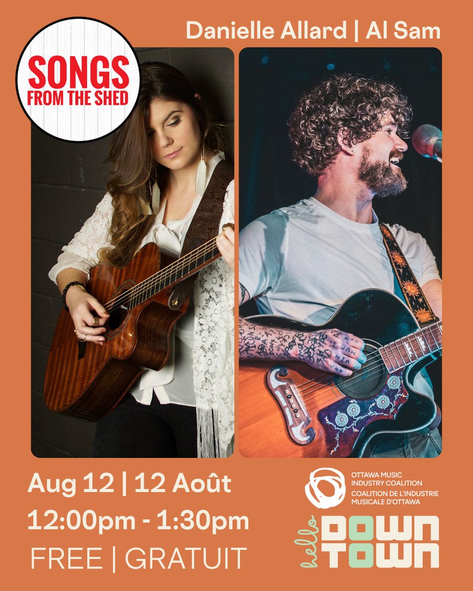 What are you up to this lunch hour? Want to join me for some LIVE MUSIC?! I'm honoured to be performing alongside <a href="/al_sam_music/">Al Sam</a> for our friends @ottawamic #SongsFromTheShed series! CATCH ME AT NOON IN THE WILD!

#ottawa #ottevents #ottnews #livemusic #singersongwriter #inthewild