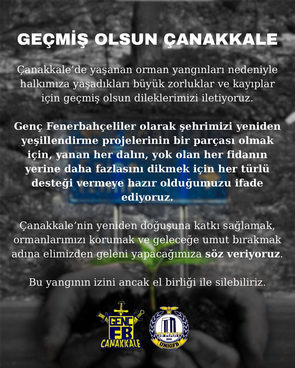 GEÇMİŞ OLSUN ÇANAKKALE

#18MartUNIGFB
#UNIGFB