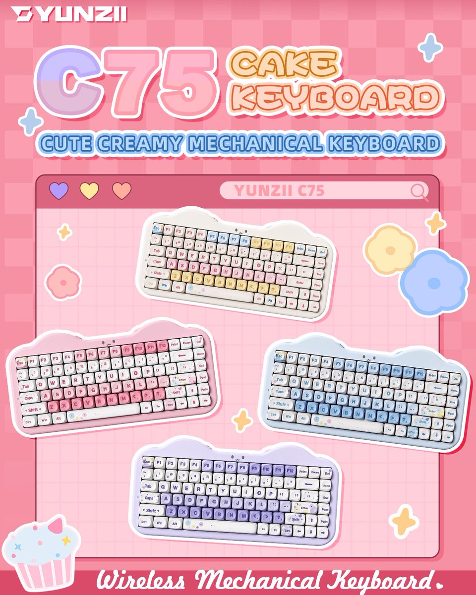 yunziikeyboard's tweet photo. More details of YUNZII C75 cake keyboard!!! https://t.co/b06wQGCOgY