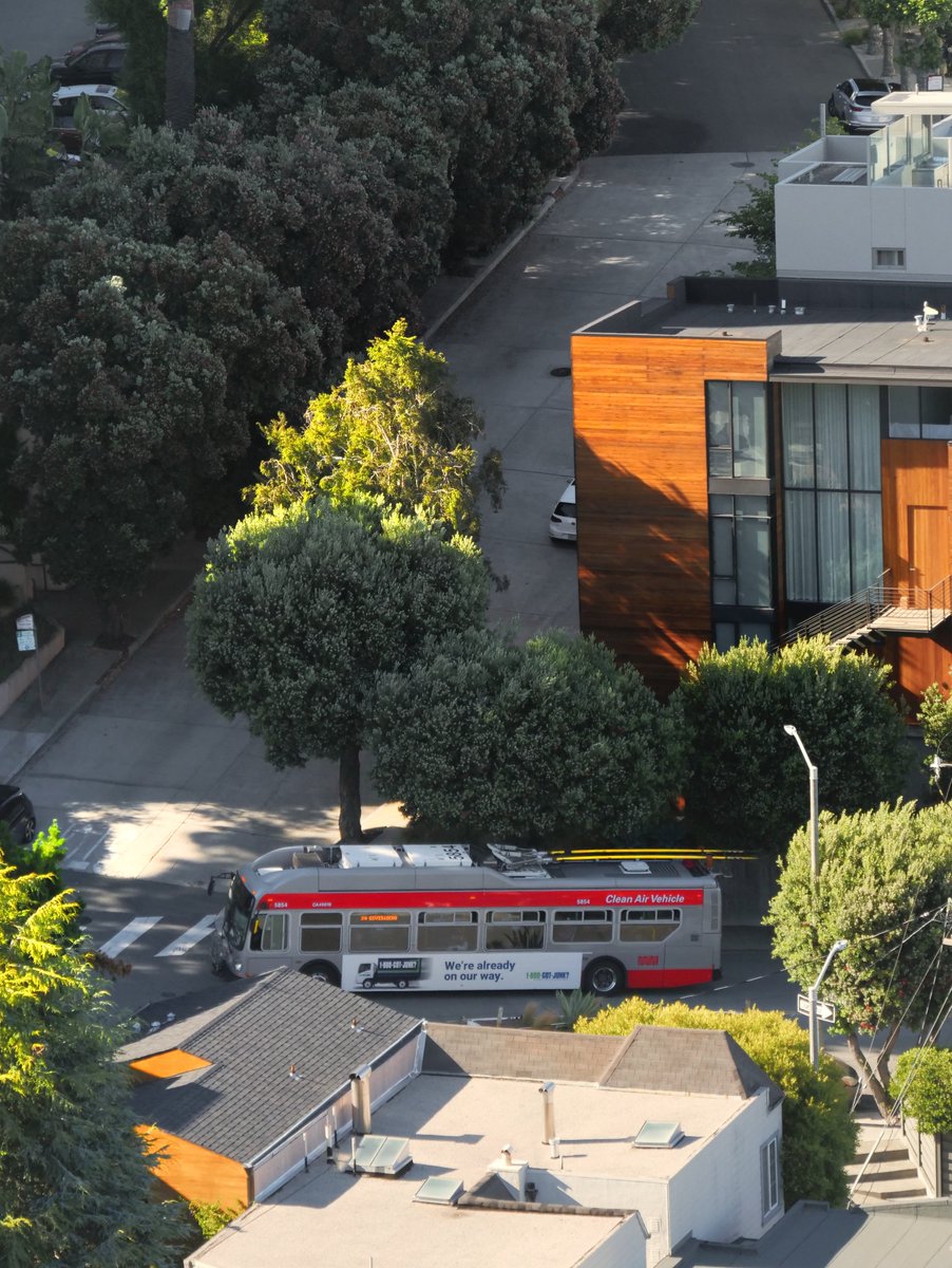Meandering through the hills of Corona Heights 🚎 

#sfmta_muni #sfmuni #trolleybus