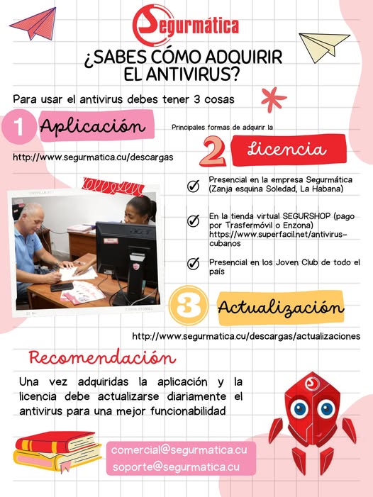 JCSantaClara10's tweet photo. Sabías que cada mes se crean más de 6.000 nuevos virus informáticos. Si no quieres correr el riesgo de contaminar tu computador contrata #𝗦𝗲𝗴𝘂𝗿𝗺𝗮́𝘁𝗶𝗰𝗮 𝗔𝗻𝘁𝗶𝘃𝗶𝗿𝘂𝘀 con nosotros. ⁣
#Ciberseguridad #JovenClubTeConecta #JovenClubSantaClara #JovenClubXCuba https://t.co/g6PMLbPliC