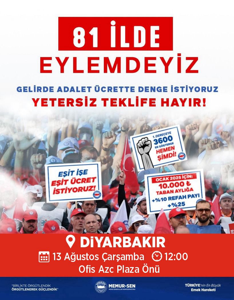 Kamu işveren heyetinin memurlara reva gördüğü zam oranları yersiz, yetersiz ve geçersizdir!!

İnsanca bir yaşam için alınterimizin hakkını istiyoruz!!

Tüm memur arkadaşlarımızı çarşı pazardan habersiz bu kifayetsiz teklifi protesto etmeye ve hep birlikte sesimizi yükseltmeye