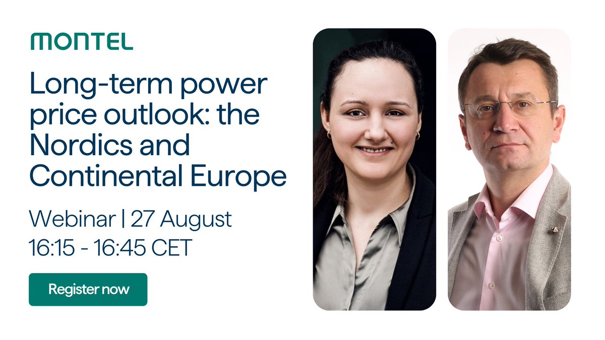 Long-term power price outlook: the Nordics and Continental Europe

📅 27 August 2025 | Part of Montel Analytics Day | Free to attend

Join Josephine Steppat and Victor Balyberdin for a free 30-minute webinar the day before Nordic Energy Day.

We’ll cover:

Nordic Market Outlook –