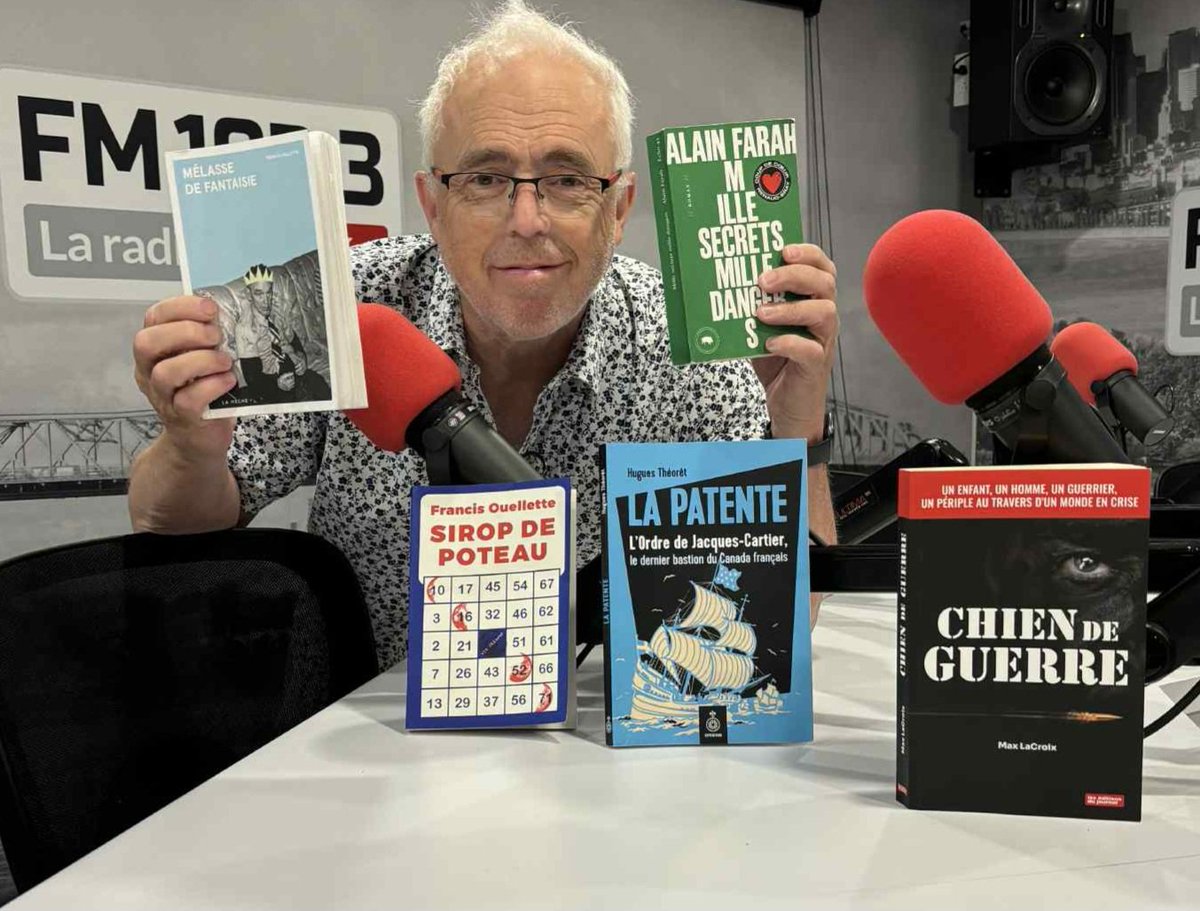 J'ACHÈTE UN LIVRE QUÉBÉCOIS 

J'étais au  <a href="/FM1033/">FM 103,3</a> ce matin pour vous partager quelques idées. 

Mais l'important c'est de lire et nous avons une littérature foisonnante et diversifiée 

Payez-vous la traite aujourd'hui avec un livre québécois !! 📚⚜️