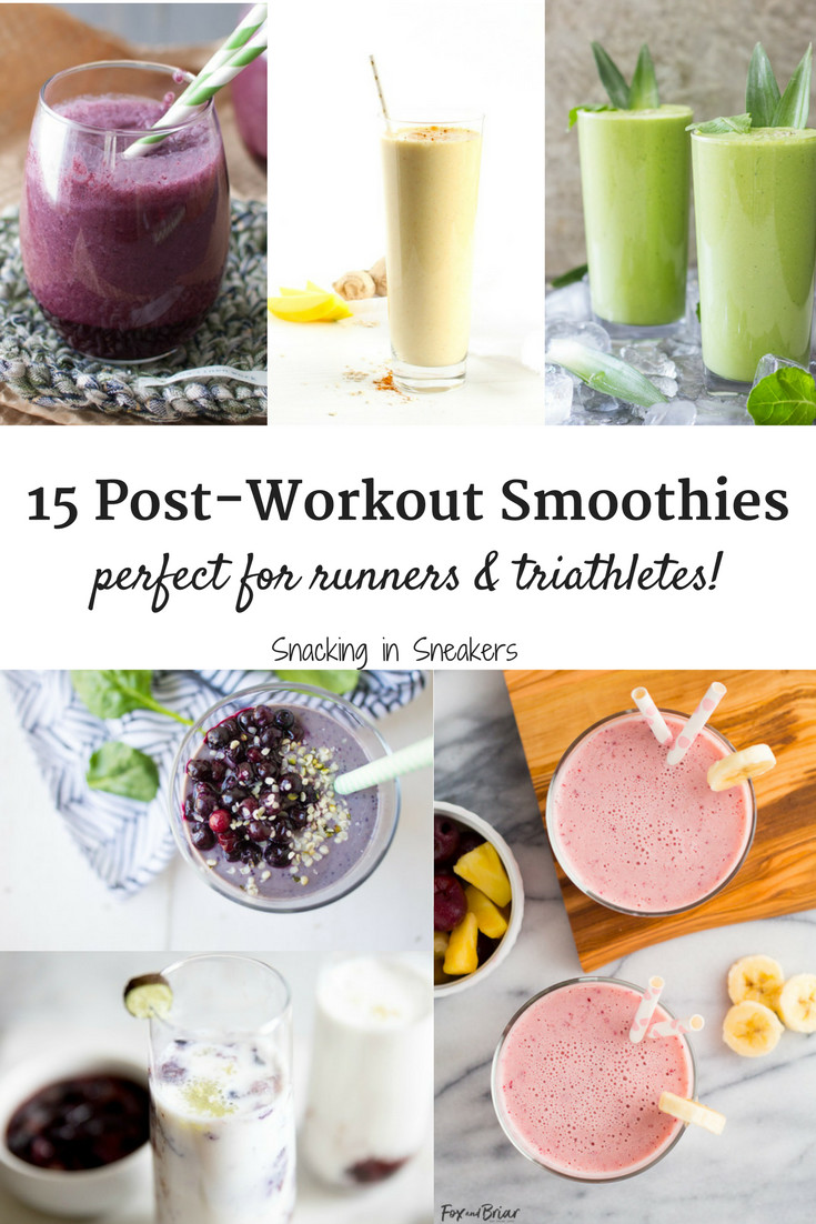 Just finished a tough workout?  Try one of these 15 post workout recovery smoothies!  snackinginsneakers.com/post-workout-s…