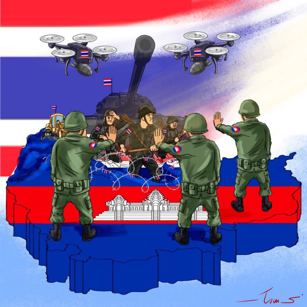 Aerie_Pink's tweet photo. How can peace be achieved when Thailand continuously violates the Ceasefire Agreement?

Implement The Ceasefire Agreement
#ThailandViolatestheceasefire
#ថៃជាអ្នកបំពានបទឈប់បាញ់ https://t.co/SXzQ20h3r9