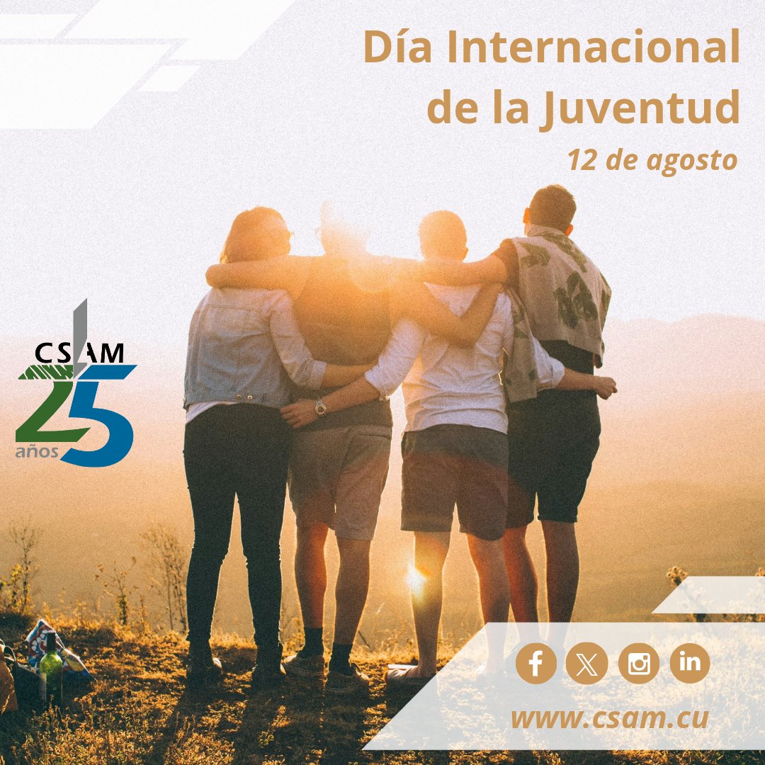 🇨🇺Desde el #CSAM hacemos un llamado a la juventud a que colaboren al cuidado del #MedioAmbiente 🌱, clave para el desarrollo sostenible del 🌎 
.
.
.
#DíaInternacionalDeLaJuventud #DíaDeLaJuventud #InternationalYouthDay #juventud #planeta #Cumplimos25 #AMACuba #CitmaCuba