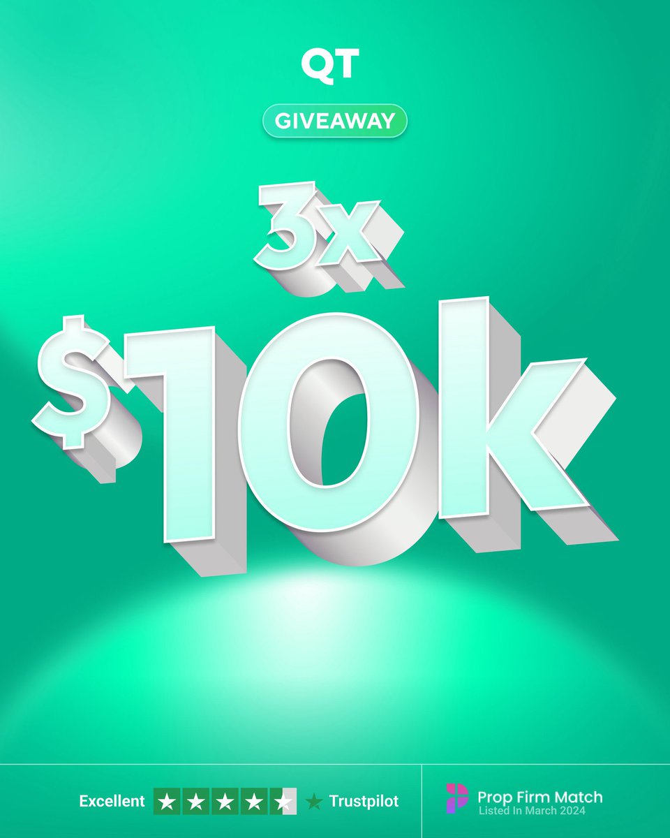 🚨 GIVEAWAY ALERT 🚨
 I’ve partnered with @QTFunded to give away 3 x $10K Funded Challenges  

How to Enter:
Follow: <a href="/Asunax_Nq/">Asuna_</a> @QTFutures <a href="/QTFundedPartner/">QT | FUNDED - Partners</a> <a href="/AlexQuantTekel/">Alex</a> <a href="/JamesQuantTekel/">James</a>
 Like + Repost  
 Tag 3 traders in the comments  

Winners in 5 DAYS⏰