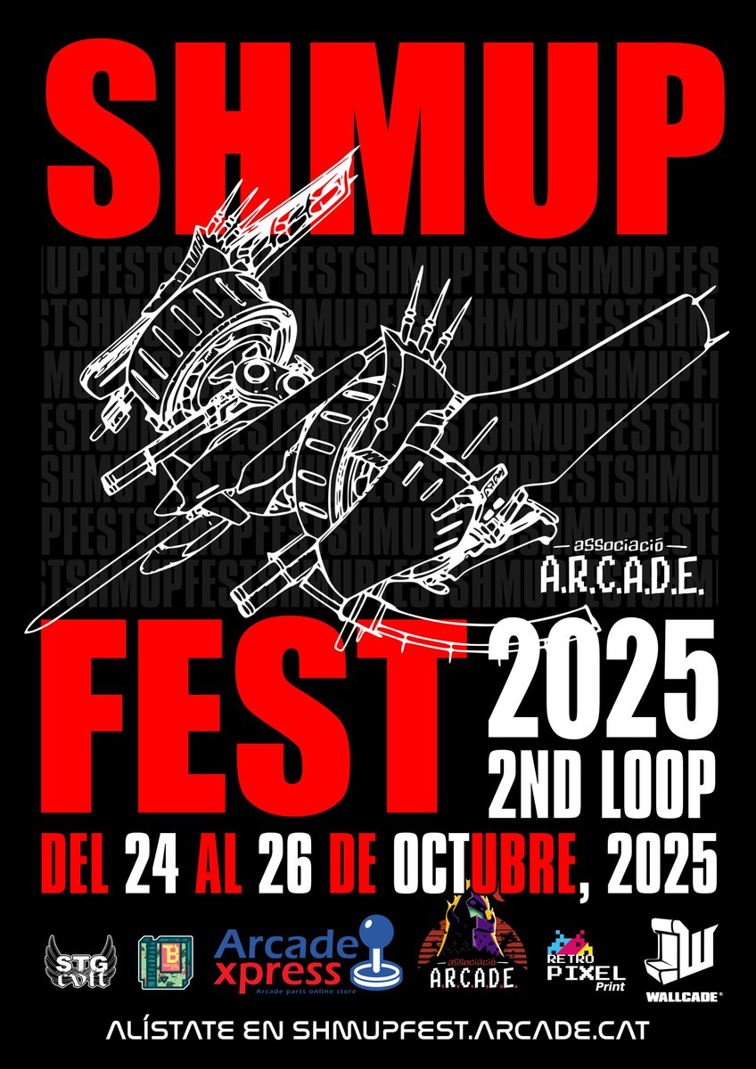 ¡Atención, pilotos! Os convocamos a una nueva misión: la IV edición de A.R.C.A.D.E. SHMUPFEST – 2nd Loop, el torneo que rinde homenaje al género madre de los videojuegos: los matamarcianos.
Se celebrará en octubre de 2025. 

Regístrate en shmupfest.arcade.cat y únete a la