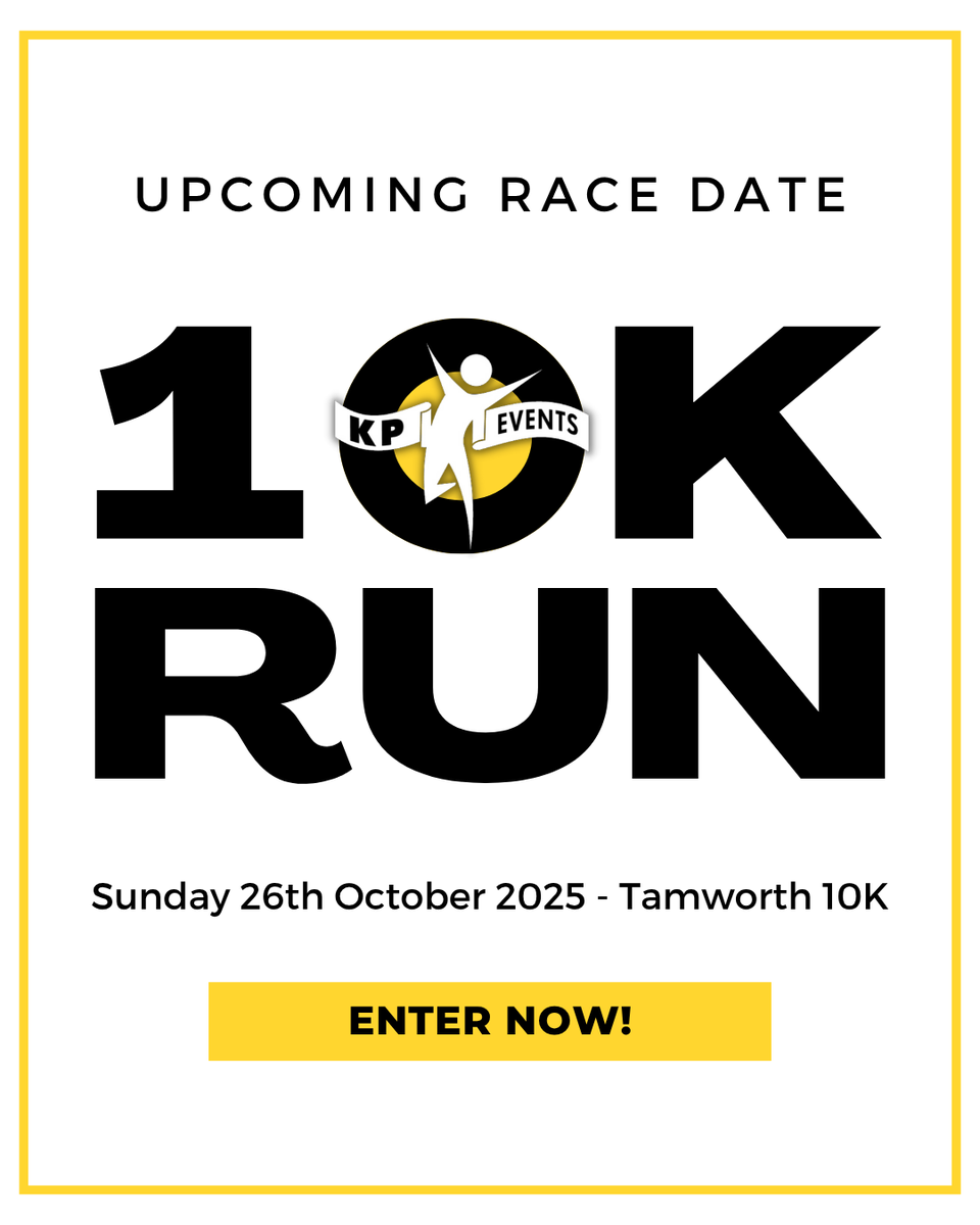 • Sunday 26th October 2025 • Tamworth castle grounds • 10:30am •

Sign up to the Tamworth 10K here: tamworth10k.co.uk

🏃💪
#KPEvents #RunStrong #Tamworth10K