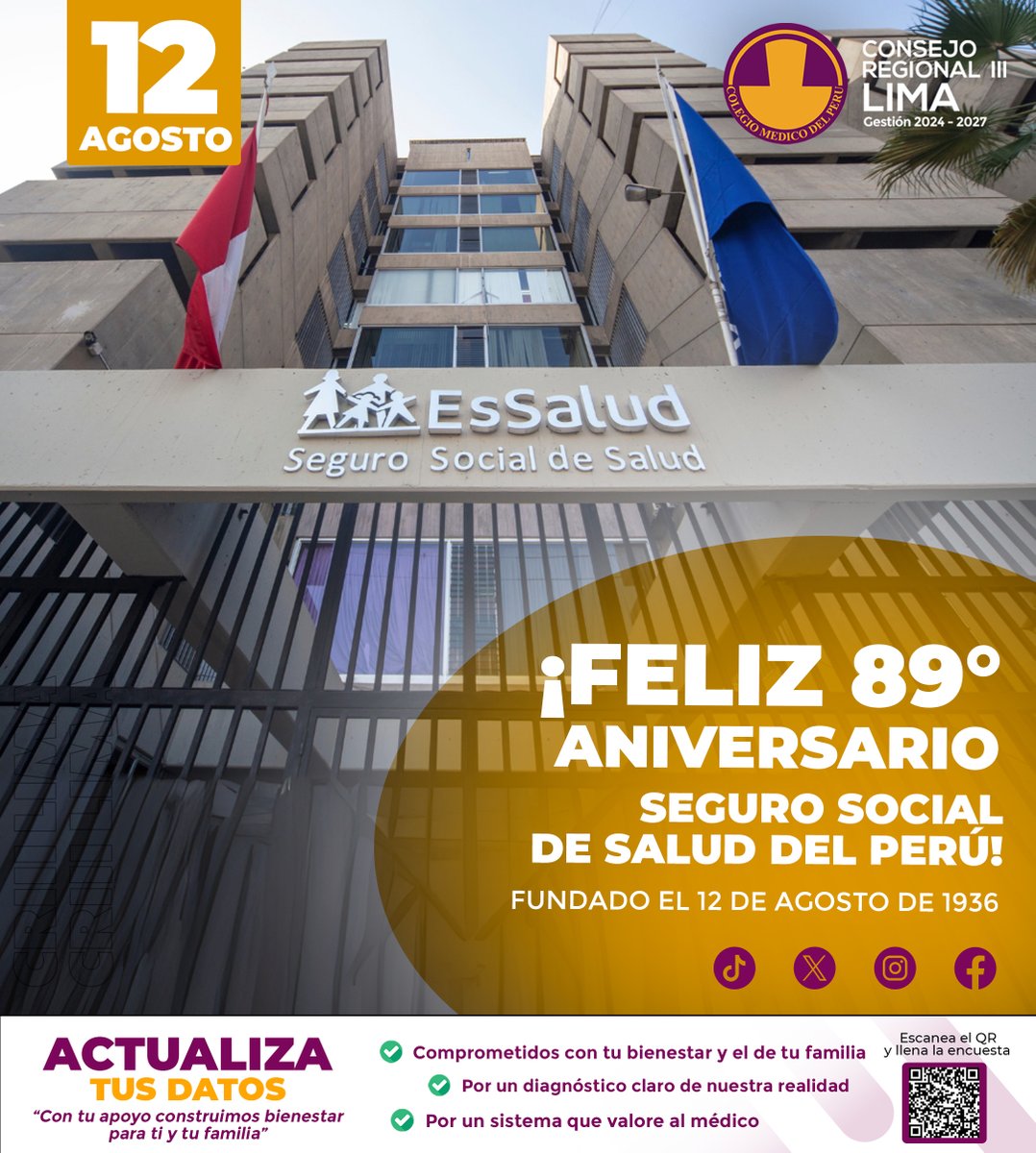 📷📷 Hoy celebramos el aniversario del Seguro Social de Salud del Perú, una institución que, desde 1936, ha sido pilar en la atención médica y la protección social de millones de peruanos.