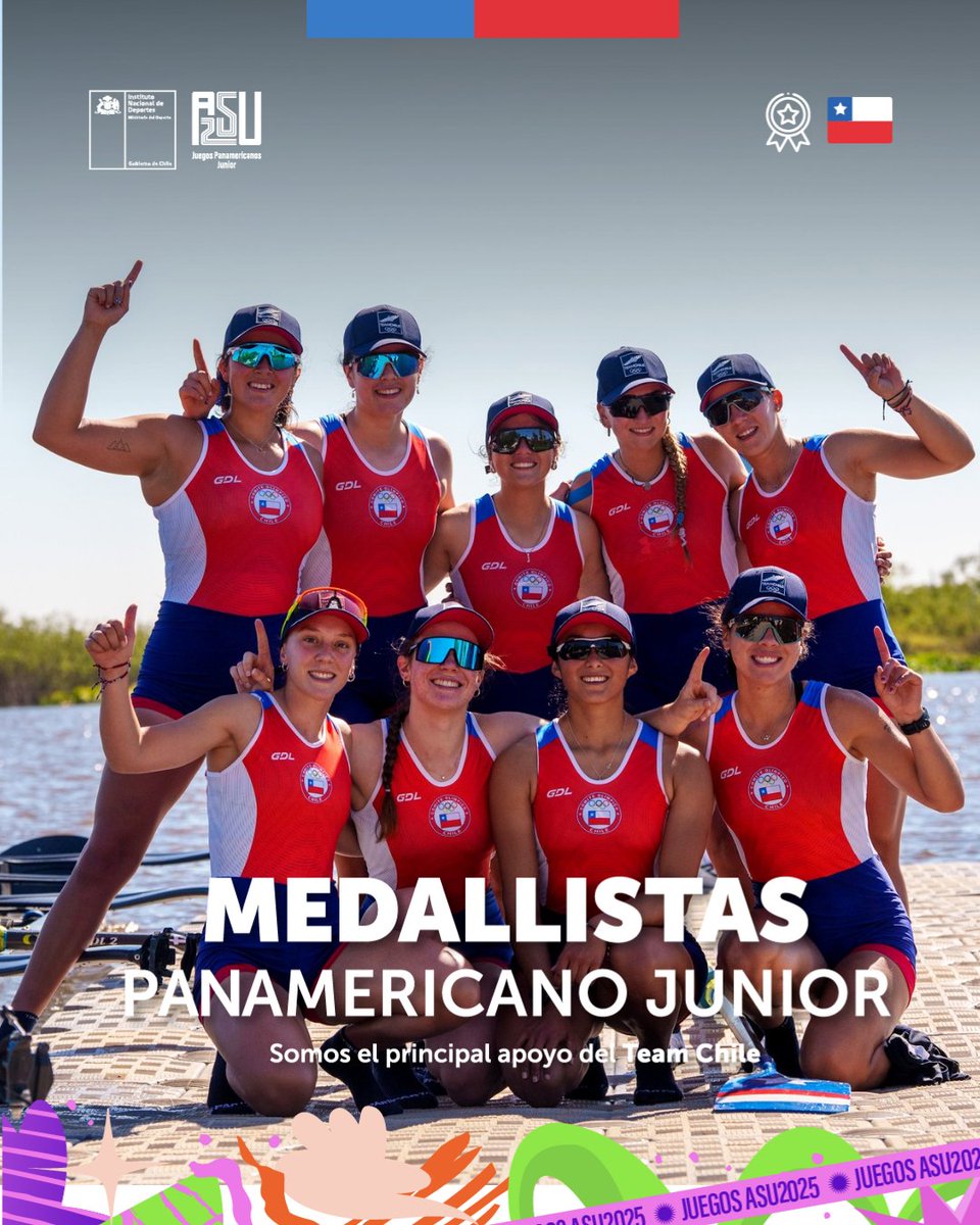 IND Chile 🇨🇱 (@indchileoficial) on Twitter photo SOBRESALIENTES: ORO PARA CHILE EN REMO🥇🇨🇱 Felicitaciones a Amanda Araneda, Camila Cofré, Antonia Liewald, Emilia Liewald, Antonia Pichott, Emily Serandour, Felipa Rosas, Emilia Rosas y Josefa Ceballos por esta medalla en los Panamericanos Junior 🇵🇾
📷 <a href="/TeamChile_COCH/">Team Chile</a> SOBRESALIENTES: ORO PARA CHILE EN REMO🥇🇨🇱 Felicitaciones a Amanda Araneda, Camila Cofré, Antonia Liewald, Emilia Liewald, Antonia Pichott, Emily Serandour, Felipa Rosas, Emilia Rosas y Josefa Ceballos por esta medalla en los Panamericanos Junior 🇵🇾
📷 <a href="/TeamChile_COCH/">Team Chile</a>