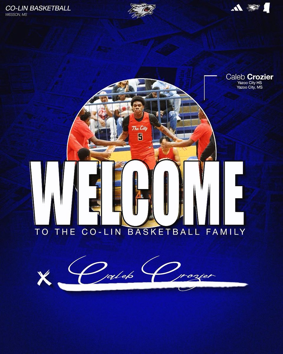 Co-Lin Men’s Basketball (@colinmensbkb) on Twitter photo Next up in our roster introductions is a Versatile Wing from Yazoo City 🔥🔥🔥
1️⃣5️⃣ Caleb Crozier | <a href="/CalebCrozier15/">Caleb Crozier</a>
6’5 Freshman Wing
#WolfPackHoops Next up in our roster introductions is a Versatile Wing from Yazoo City 🔥🔥🔥
1️⃣5️⃣ Caleb Crozier | <a href="/CalebCrozier15/">Caleb Crozier</a>
6’5 Freshman Wing
#WolfPackHoops