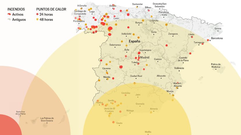Borja Andrino (@borjandrinot) on Twitter photo 🔥🚒¿Cómo avanzan los incendios que están asolando el país?
Sigue su evolución en este tracker actualizado.
📍con <a href="/montsehid/">Montse Hidalgo</a> 🔥🚒¿Cómo avanzan los incendios que están asolando el país?
Sigue su evolución en este tracker actualizado.
📍con <a href="/montsehid/">Montse Hidalgo</a>