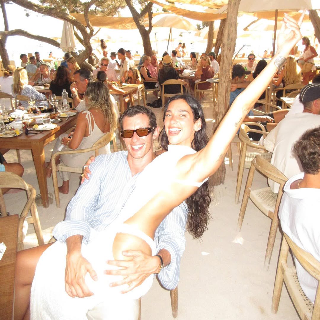 PopCrave's tweet photo. Dua Lipa &amp; Callum Turner at her early birthday celebrations in Ibiza. https://t.co/N7ku9KEZRJ