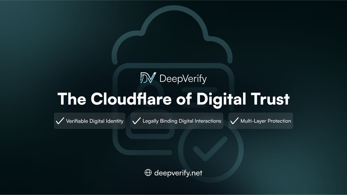 DeepVerify Vision: The Cloudflare of Digital Trust 🛡

In today’s digital world, AI clones, deepfakes, phishing, and misinformation are everywhere. Trust can no longer be assumed it must be verifiable.

At DeepVerify, our mission is clear:

We are building the Cloudflare of