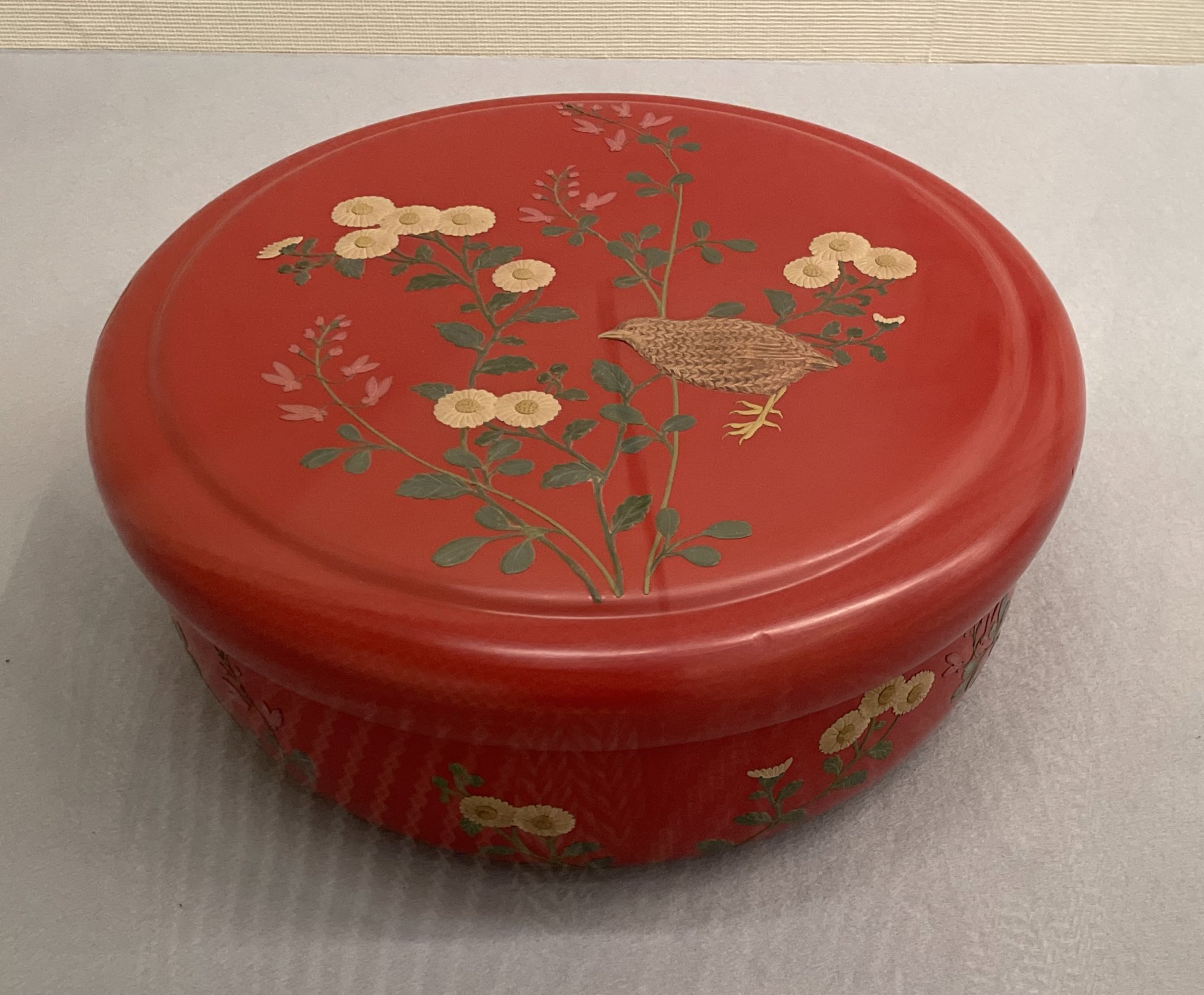 ラスト❣️ 琉球漆器　堆錦　鳳凰　額入り　¥30,000→ 時代 堆錦(琉球漆器 )食籠 堆錦菊唐草食籠 堆錦花唐草食籠 朱漆