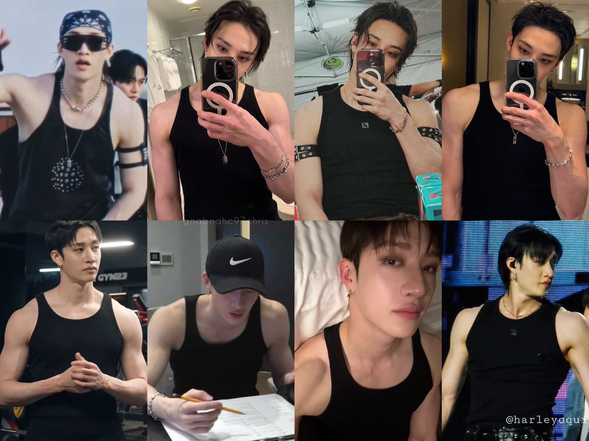 BANG CHAN IN BLACK TANK TOPS!!!