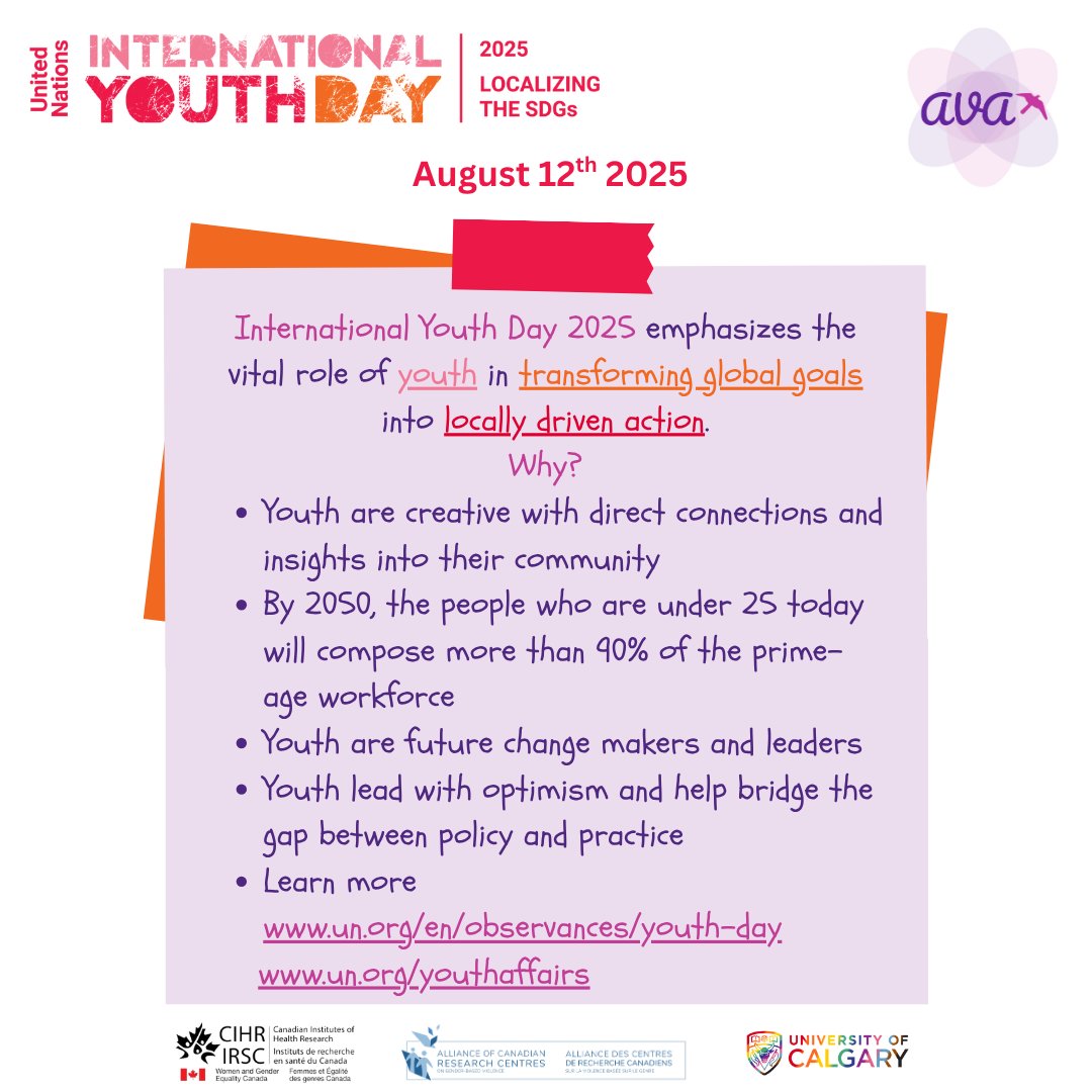 Every youth deserves safety, opportunity, and hope. Yet in Canada, 25% of teens faced cyber‑harassment in 2019. Globally, 138 million children are still forced into child labour. This #InternationalYouthDay, let's recommit to protect every child's right to be a child. 
#AVA