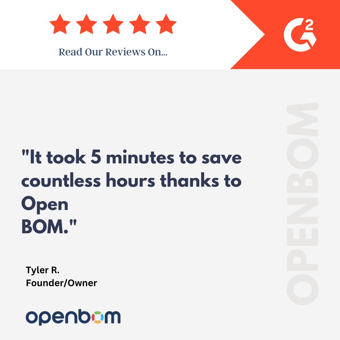 openbom's tweet image. ⏱️ It only takes minutes to save hours. OpenBOM helps you get organized fast and keep your projects moving. 📊🚀
#TimeSaver #ProjectEfficiency #SmartEngineering #DigitalTools #OpenBOM
bit.ly/3Ea8i5A