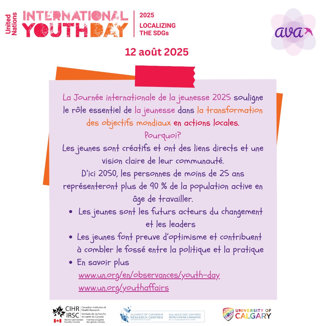 Chaque jeune mérite la sécurité, des opportunités et de l'espoir.  À #JournéeInternationaleDeLaJeunesse, renouvelons notre engagement à protéger le droit de chaque enfant à être un enfant. 
#AVA