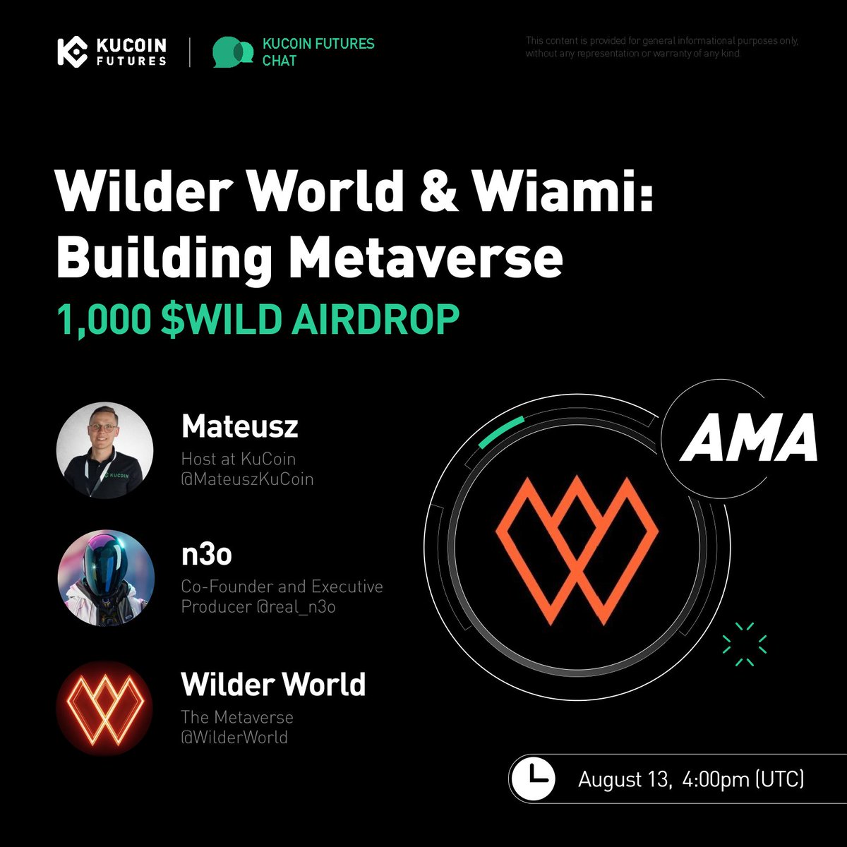 🚨 WilderWorld is coming to #KuCoinFutures!
Ready to explore the WilderWorld metaverse &amp; its trading potential?
We’re going live with <a href="/WilderWorld/">Wilder World</a> — your front-row seat to the future of immersive worlds.

🎙 #KuCoinFuturesChat with <a href="/real_n3o/">0://n3o</a> 
📅 Date &amp; Time: Aug 13, 4:00 PM UTC