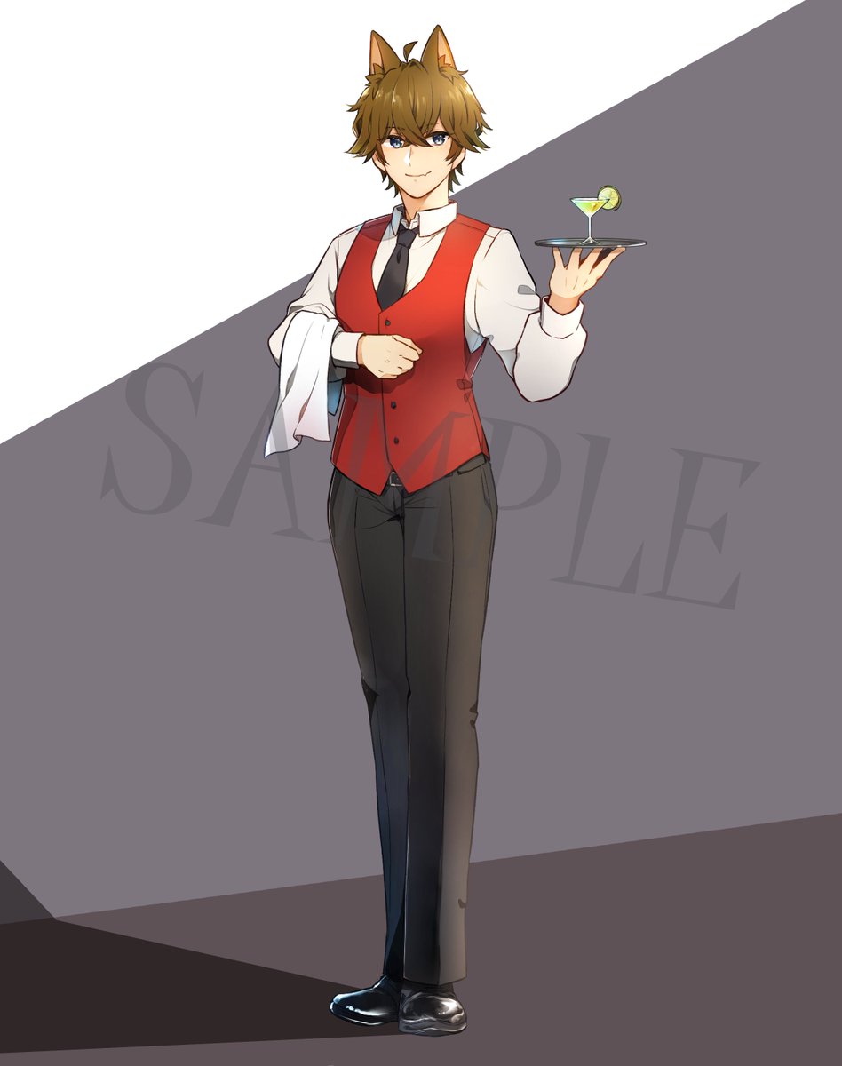 miruro0401's tweet photo. #Skeb #イラスト
ということでSkebで納品させて頂きました！バーテンさんということで、カクテルを添えて！なんか久々に全身描いた気がするな…（ちびキャラや上半身を描くあるある）革靴のテカりが結構うまく塗れたかも！かっこよく描けてとても楽しかったです！ご依頼ありがとうございました！ https://t.co/jLEpzhAfou