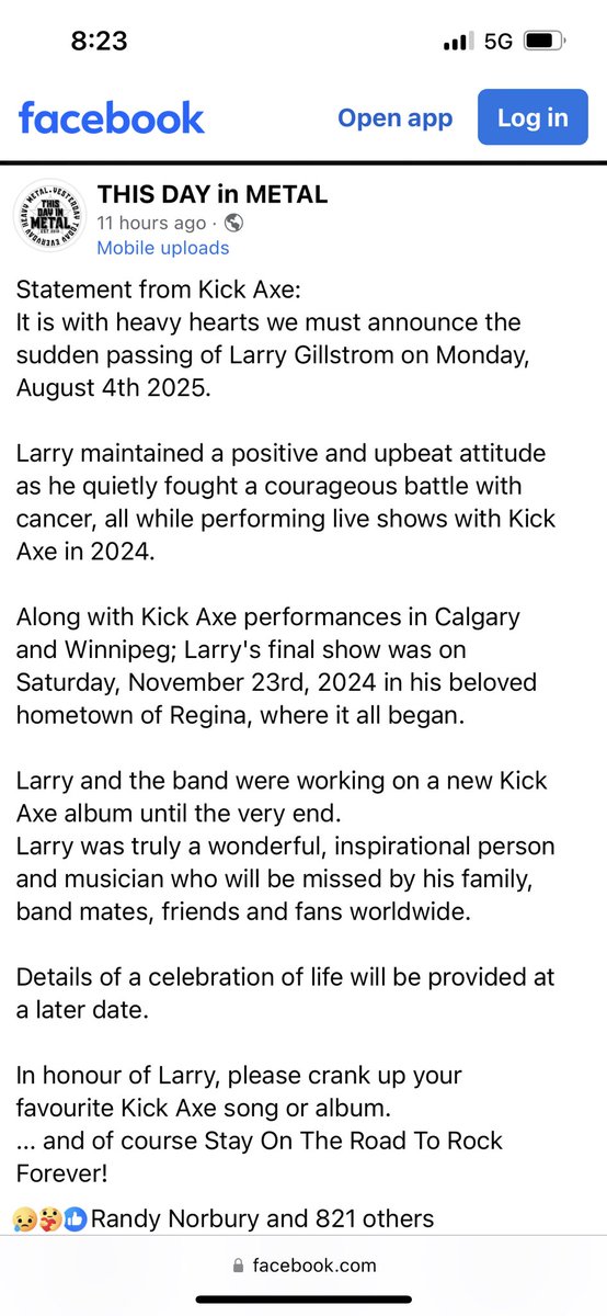 RGopher69's tweet photo. R.I.P Larry ! #KICKAXE on the Road to Rock Forevermore ! @reidworld @HairMetalGuru @HBBasement Turn it up and Crank it Loud ! https://t.co/iztnr8XCPU