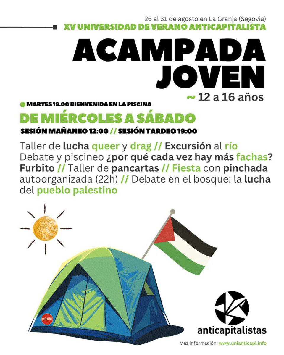 anticapi_'s tweet photo. 🏕️ Queremos un mundo de cuidados compartidos y espacios para todes, en la #UniAnticapi tenemos una ludoteca con programas propios para les más peques (0-4 y 5-11 años) y acampada joven para les adolescentes (12 a 16 años).

🎟️ Programas e inscripción: https://t.co/aCup01KWSr https://t.co/WaxW4MbvMZ