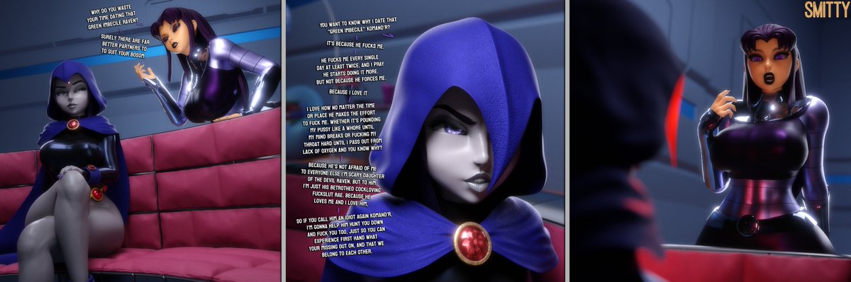 Smittt34's tweet photo. Blackfire asks Raven a question https://t.co/BC2zux1SWQ