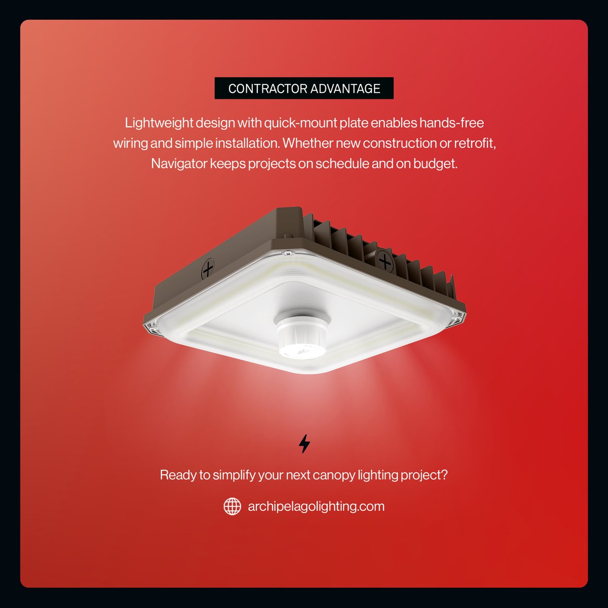 ArchipelagoLED's tweet image. LCNP | Navigator makes lighting easy for contractors—plug-and-play, rugged, and smart 🚗🏢 Perfect for parking garages, gyms, and more. Fast install, reliable results! #ContractorLife #LightingDesign