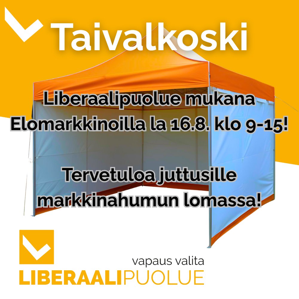 Lauantaina ollaan markkinoilla. Tervetuloa porinoille. #liberaalipuolue #vapausvalita #taivalkoski #elomarkkinat #politiikka