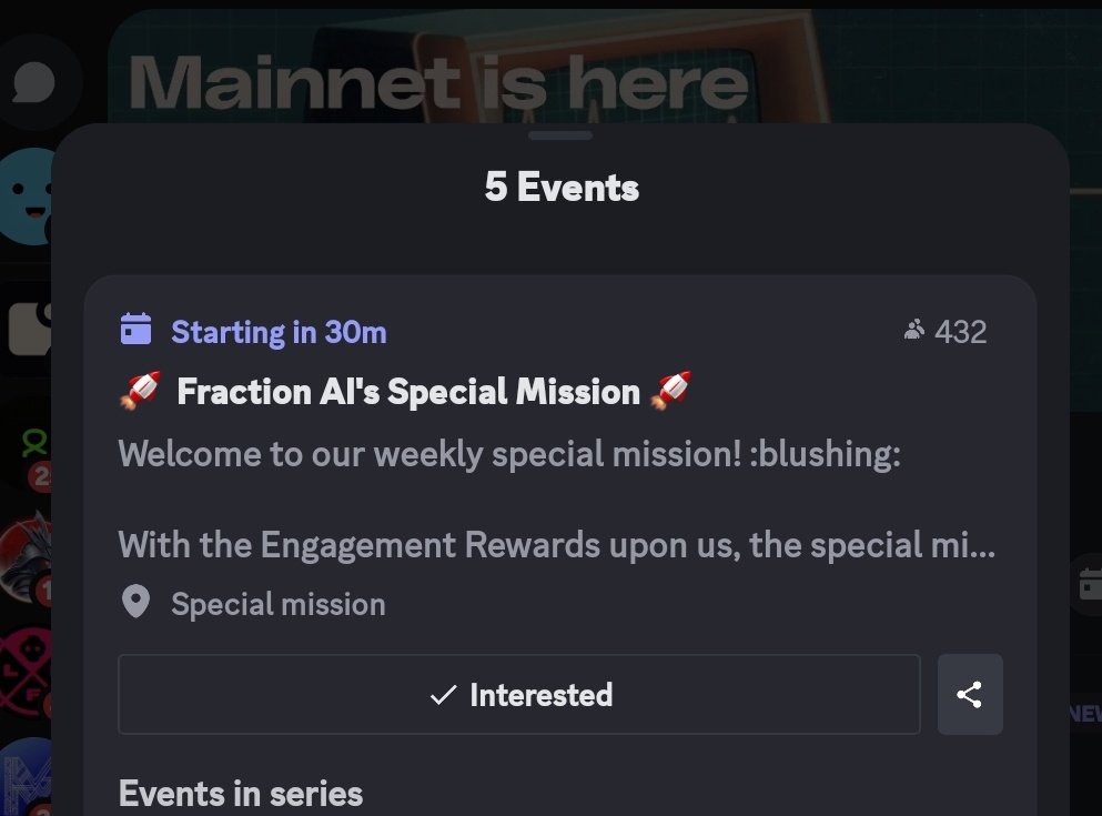 Kajola H Dmayjee💚🌙 (@dmayjeekajola) on Twitter photo gFAPS!!!
Special mission happens in about 30mins from now on <a href="/FractionAI_xyz/">Fraction AI</a> channels. Tap in now to participate as it will be fun and exciting.
Roles and Fractals to be earned so you better not miss it. gFAPS!!!
Special mission happens in about 30mins from now on <a href="/FractionAI_xyz/">Fraction AI</a> channels. Tap in now to participate as it will be fun and exciting.
Roles and Fractals to be earned so you better not miss it.