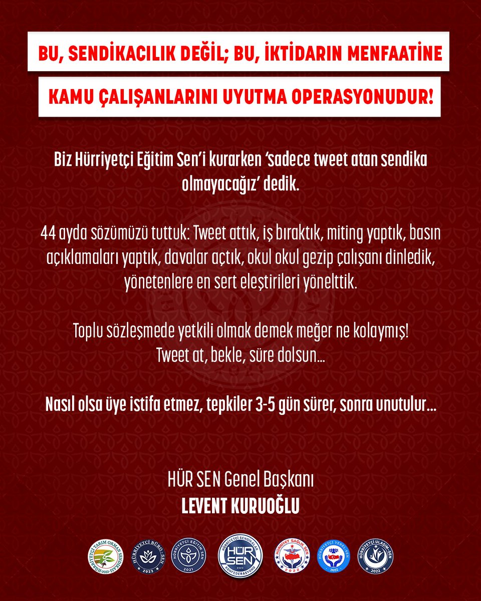 Hürriyetçi Eğitim Sen Genel Merkezi (@huregitimsen) on Twitter photo 