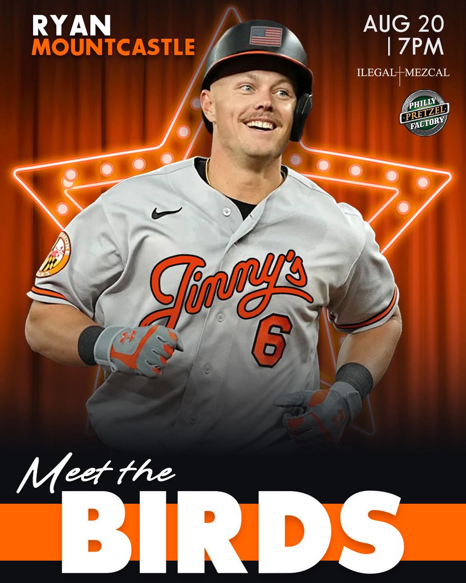 JimmysSeafood's tweet photo. 😢 Sadly, the final Meet The Birds event of the season is already here!

⚾️ Join Ryan Mountcastle at Jimmy’s next week for the finale on August 20th!

🎟️ Limited tickets remain! https://t.co/g2f04ECb9B