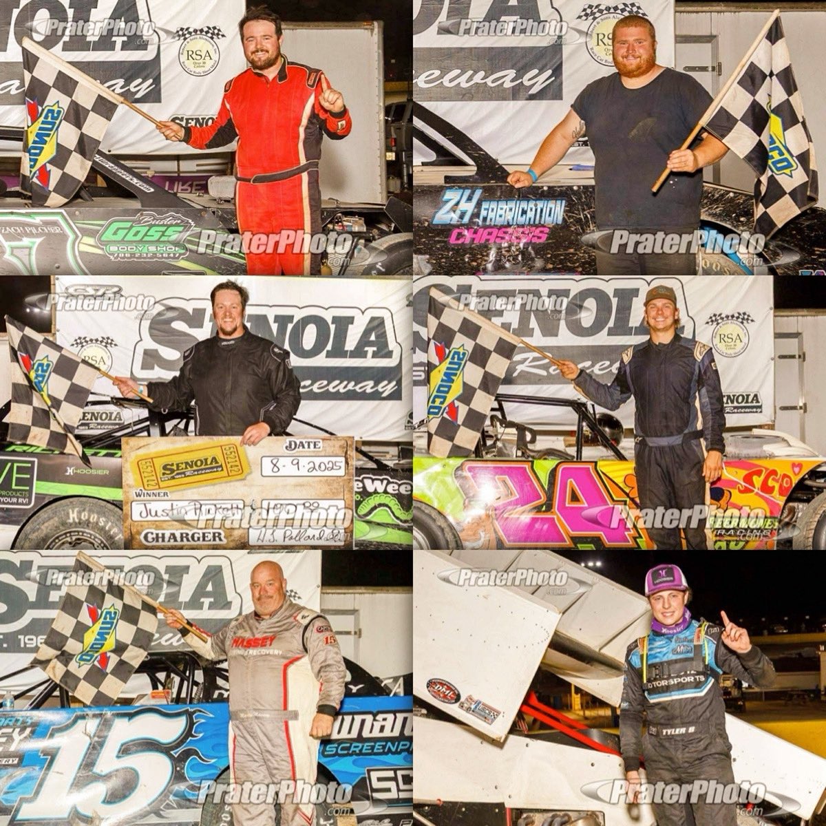 SenoiaR's tweet photo. 🏁 Congrats to our Senoia Raceway Saturday night winners! 

Bomber – Zack Helton #107
Modified – Zach Pilcher #87P
602 – Marty Massey #15
Charger – Justin Rickett #17
USCS – Tyler Blankenship #9T
Limited – Payton Stevenson #24 https://t.co/xHzmLYpFrF