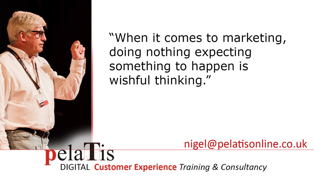Nigel T Packer - Digital Customer Experience (@nigeltpacker) on Twitter photo <a href="/DCSCInc/">DCSC Inc.</a> <a href="/SocialSMktg/">Ruby+Social Success Marketing</a> <a href="/BuyDirectUSA/">The Buy American Movement - BuyDirectUSA ❤️🇺🇸</a> <a href="/PelatisO/">PelaTis Online</a> I'll be there. This is a great subject, it is surprising what can be achieved in 30 minutes a week.
Here is one I prepared earlier...
"When it comes to marketing doing nothing expecting something to happen is wishful thinking."
#USAMfgHour <a href="/DCSCInc/">DCSC Inc.</a> <a href="/SocialSMktg/">Ruby+Social Success Marketing</a> <a href="/BuyDirectUSA/">The Buy American Movement - BuyDirectUSA ❤️🇺🇸</a> <a href="/PelatisO/">PelaTis Online</a> I'll be there. This is a great subject, it is surprising what can be achieved in 30 minutes a week.
Here is one I prepared earlier...
"When it comes to marketing doing nothing expecting something to happen is wishful thinking."
#USAMfgHour
