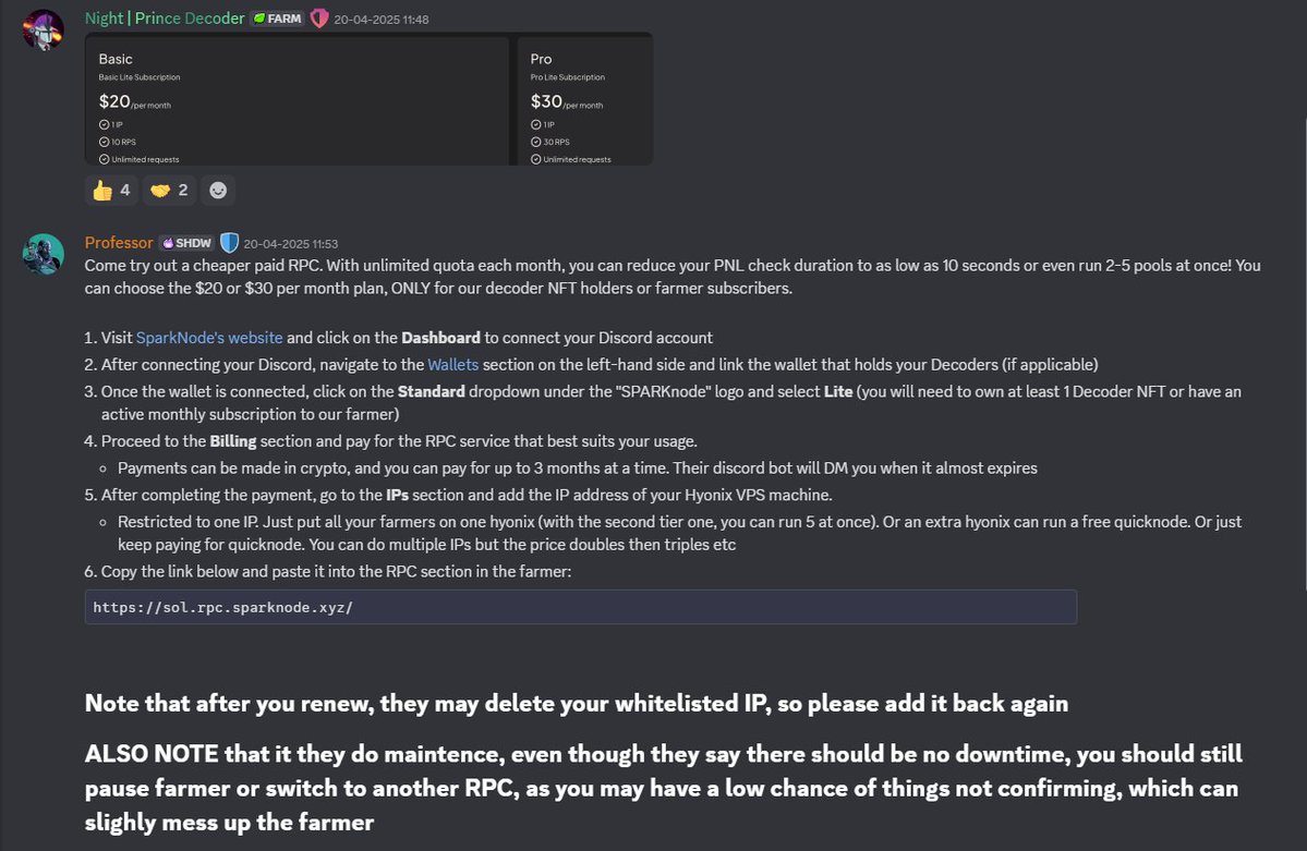 SOL Decoder (@sol_decoder) on Twitter photo Tired of paying 100's of $$ on RPCs every month?
Remember, it pays to be a holder π€ πΈ
Requesting all our holders and subscribers to take maximum advantage of our partnership with <a href="/spark_node/">SPARK - Node</a> and enjoy premium RPCs with UNLIMITED quota, starting at just $20/month β‘οΈ
One can Tired of paying 100's of $$ on RPCs every month?
Remember, it pays to be a holder π€ πΈ
Requesting all our holders and subscribers to take maximum advantage of our partnership with <a href="/spark_node/">SPARK - Node</a> and enjoy premium RPCs with UNLIMITED quota, starting at just $20/month β‘οΈ
One can