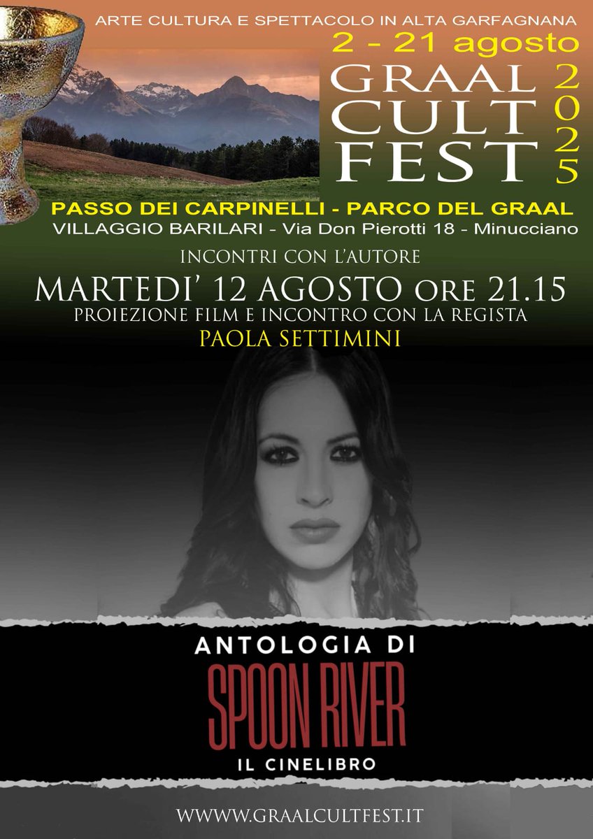 FestCult's tweet photo. 🎬ANTOLOGIA DI SPOON RIVER il libro e il film .

🕘 MARTEDÌ AGOSTO ORE 21. 15
Villaggio Barilari 

Proiezione del film e libro  con la regista Paola Settimini e il cast
Ingresso libero. Per saperne di più :
https://t.co/SEHVSiLM8T
@BarilariConsu @PaolaSettimini https://t.co/amGuLsstOS
