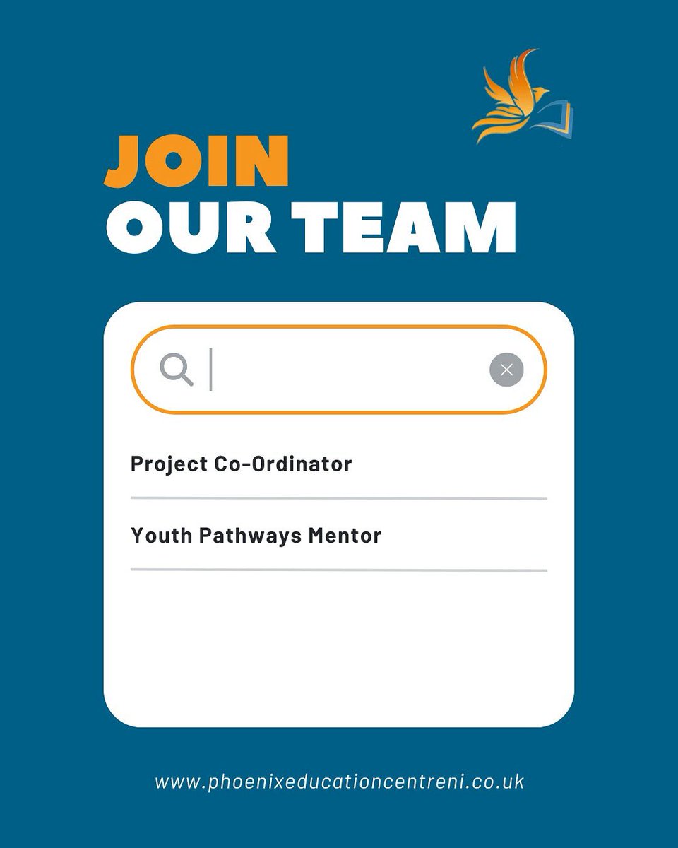 🚨 We’re Growing – Join Our Team! 🚨

💻 Full details and application packs are live on our website and don’t miss your chance to apply.

🗓 Deadline for both roles: 1 September, 4:30pm

👉 Visit: phoenixeducationcentreni.co.uk/jobs/

#BelfastJobs #JoinOurTeam #phoenixeducationcentreni
