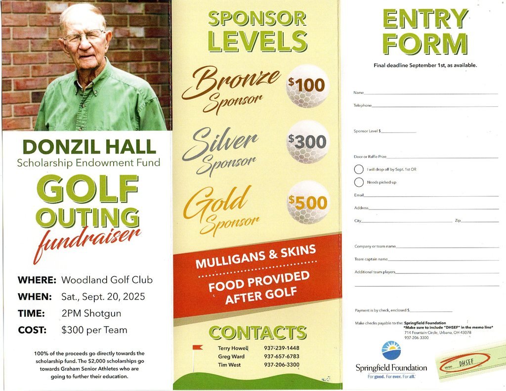 The Donzil Hall scholarship Golf Outing is coming up soon!  Reach out to Tim, Terry or Greg with questions.