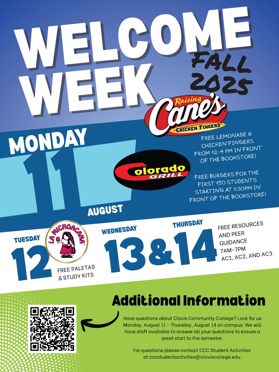 Here to WELCOME you to Clovis Community College 💙. #ClovisCommunityCollege
@cccwelcomecenter