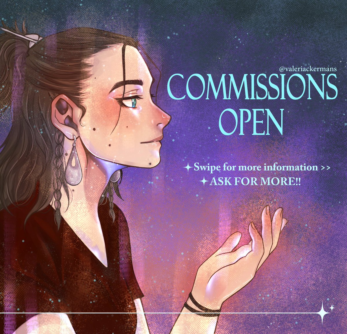 Valgm_063's tweet photo. Hola a todos! Me paso por aquí para decir que tengo mis COMISIONES ABIERTAS hasta Octubre✨

A continuación os dejaré toda la información y en caso de que os interese no dudéis en contactar conmigo por aquí🥀

Agradecería muchísimo si lo compartís! Gracias de antemano🩵🌷 https://t.co/2NEBpP7xg2