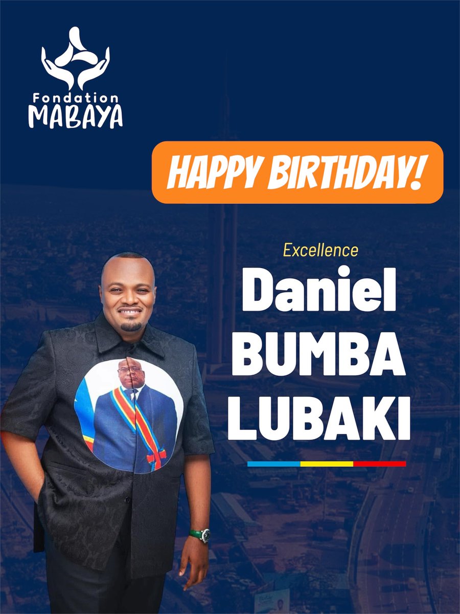 fondationMabaya's tweet photo. Excellence Monsieur le Gouverneur,@daniel_bumba_01 
nous vous présentons nos vœux les plus chaleureux à l’occasion de votre anniversaire. Que cette nouvelle année de vie vous apporte santé, sagesse et succès dans vos hautes fonctions au service de Kinshasa. 
@MabayaJack @jaredpan https://t.co/BxLMX7QWGd